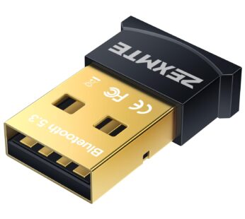 ZEXMTE USB Bluetooth Adapter for PC, 5.3 Bluetooth Dongle Receiver EDR & BLE, Plug and Pla
