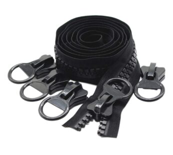 YaHoGa #20 Super Large (Huge) Plastic Zipper Black Heavy Duty Zippers by The Yard Bulk 2 Y