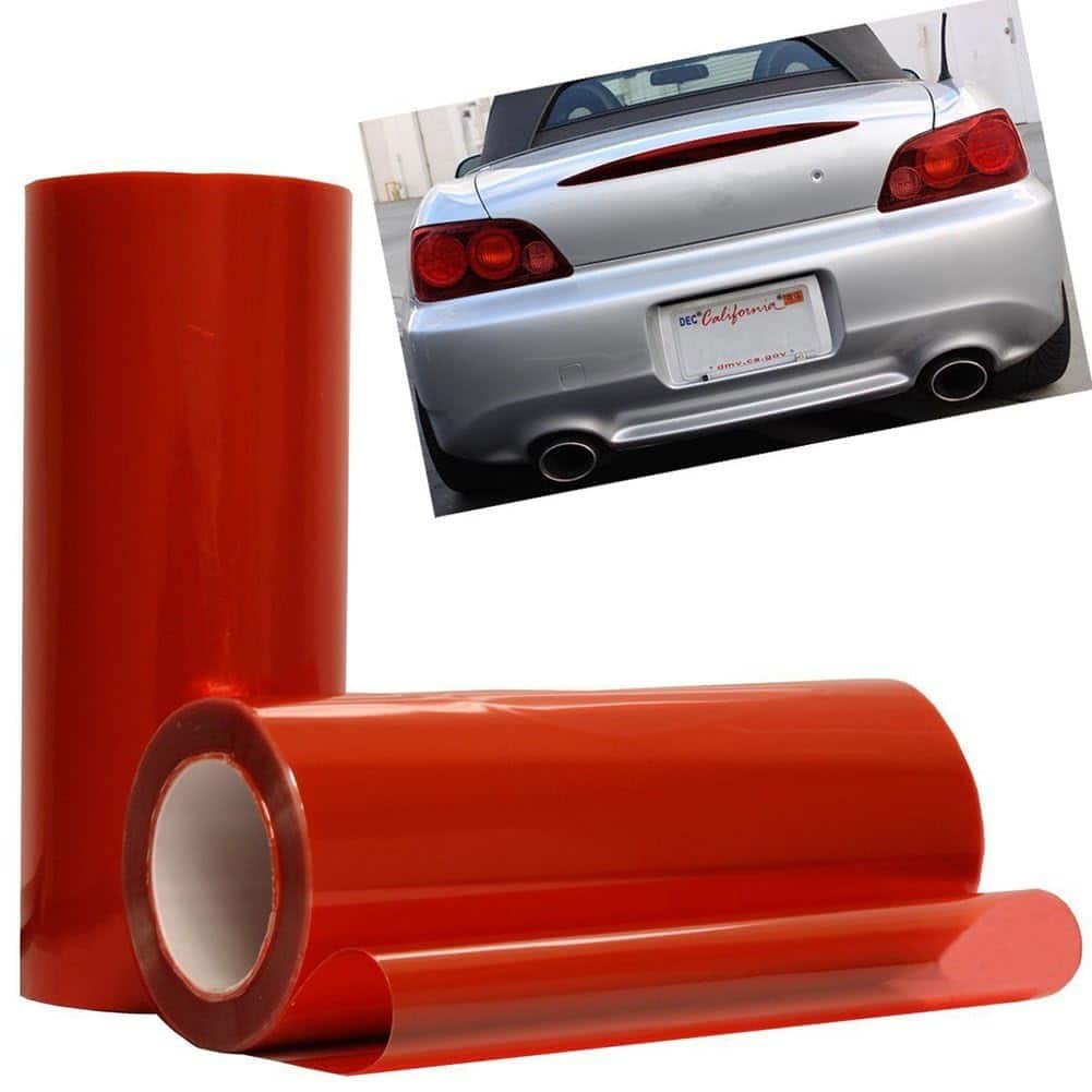DIYAH 12 X 48 Inches Self Adhesive Headlight, Tail Lights, Fog Lights Tint Vinyl Film (Red - Image 2