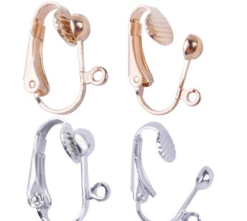 BronaGrand 20pcs Clip-on Earring Converter with Easy Open Loop (Gold and Silver)