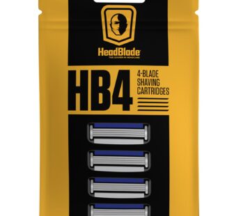 HeadBlade Men’s HB4 Refill Shaving Razor Blades. Stainless Steel Blades for No Tugging or