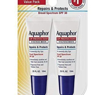 Aquaphor Lip Repair & Protect Tube Blister Card Dual Pack, 0.35 Ounce