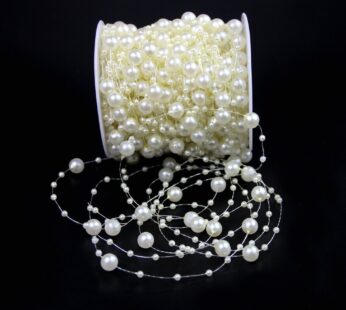 Bingcute 100 Feet Fishing Line Artificial Pearls String Beads Chain Garland Flowers Weddin