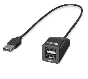 Plugable 2-in-1 USB Splitter with Dual USB 2.0 Ports, Compatible with Windows, Linux, macO