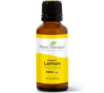 Plant Therapy Organic Lemon Essential Oil 100% Pure, USDA Certified Organic, Undiluted, Na
