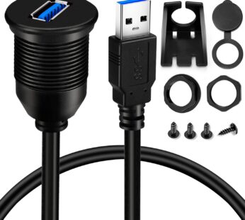 BATIGE Single Port USB 3.0 Male to Female AUX Car Mount Flush Cable Waterproof Extension f