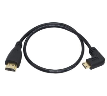 CERRXIAN 50cm 19.6inch High Speed Gold Plated Mini HDMI Left Angle Male to HDMI Male Cable