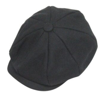 Classic 8 Panel Wool Tweed Newsboy Gatsby Ivy Cap Golf Cabbie Driving Hat,Black, #58