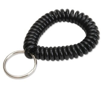 Lucky Line 2 Diameter Spiral Wrist Coil with Steel Key Ring, Flexible Wrist Band Key Chai