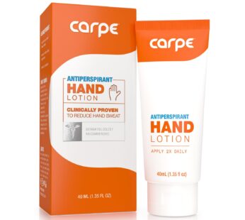 Carpe Antiperspirant Hand Lotion, A dermatologist-recommended smooth lotion that helps sto