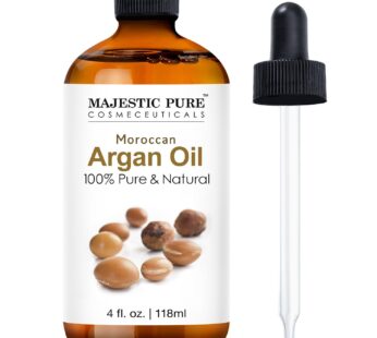 MAJESTIC PURE Moroccan Argan Oil for Hair, Face, Nails, Beard & Cuticles – for Men and Wom