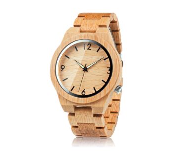 BOBO BIRD D27 Men’s Bamboo Wooden Watch Numeral Scale Large Face Quartz Watch Lightweight