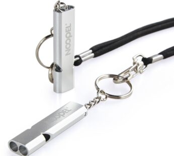 Noopel 2 Pack Survival Whistle with Lanyard and Keychain Double Tubes Emergency Safety Whi