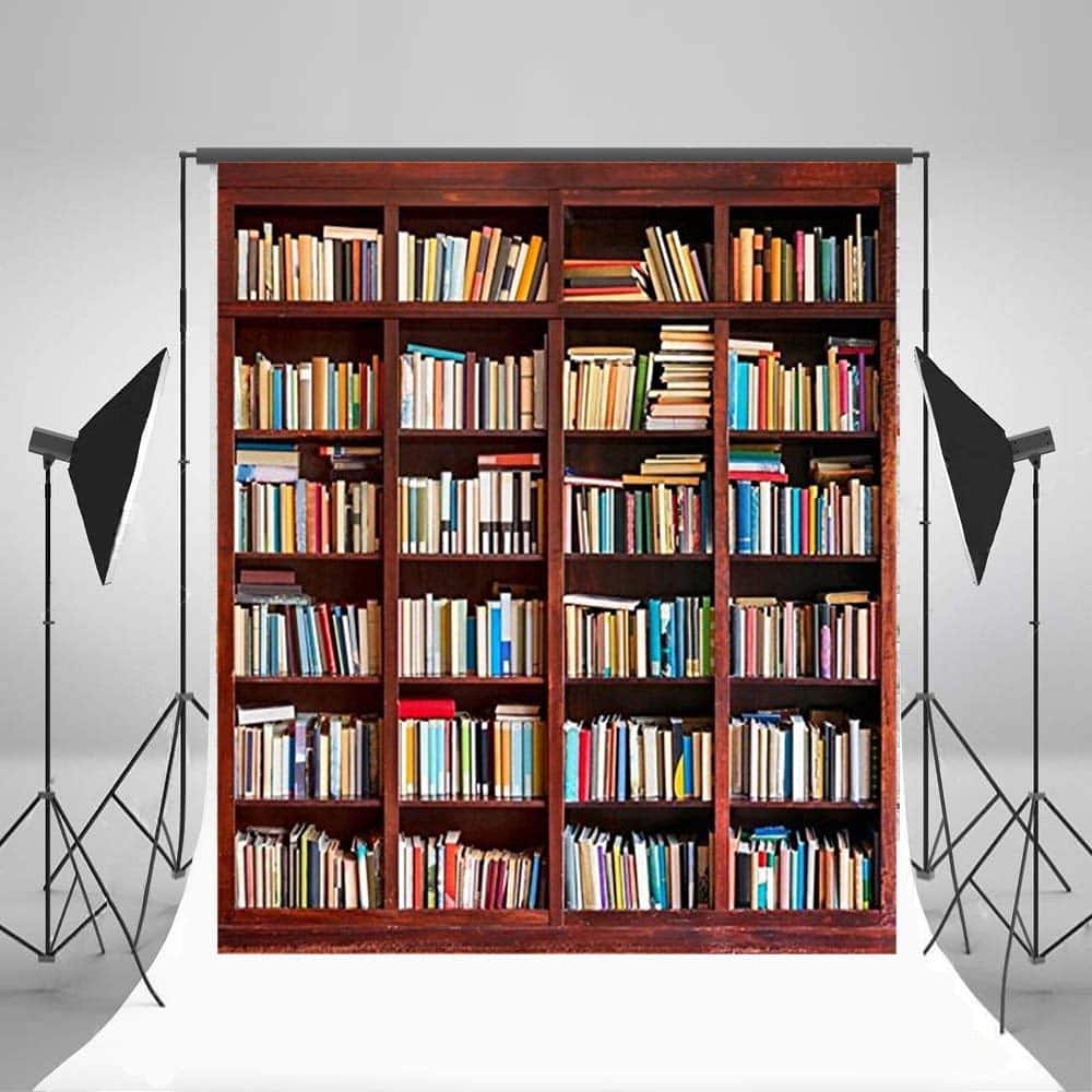 Laeacco 6x6ft Vintage Bookshelf Backdrops Retro Bookcase Photography Background Various Bo - Image 2