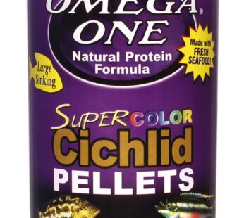 Omega One Super Color Sinking Cichlid Pellets Aquarium Fish Food, 4mm Large Pellets, 9 oz