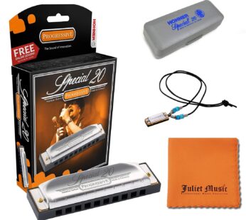 Hohner Special 20 Harmonica, 10 Holes Major C Bundle with Hard Case, Mini Harmonica Neckla