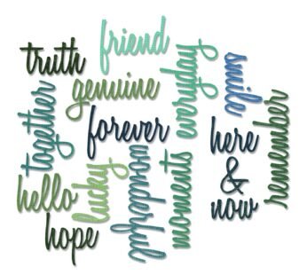 Sizzix, Multi Color, One Size Thinlits Die Set 660225, Friendship Words Script by Tim Holt