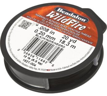 Beadalon Wildfire, 0.008 in, 0.20 mm, Break Strength 12 lb / 5.5 kg, Black, 20 yd / 18 m