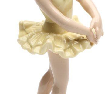 Cosmos Gifts 20864 Ballerina in Yellow Ceramic Figurine, 6-1/8-Inch