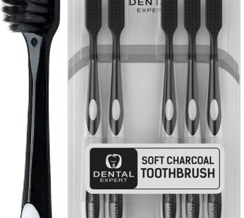 Dental Expert Charcoal Toothbrush Ultra Soft for Sensitive Gums – Teeth Whitening Brush fo