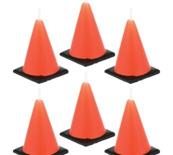 Creative Converting 6-Count Molded Candles, Cone-Shaped Under Construction –
