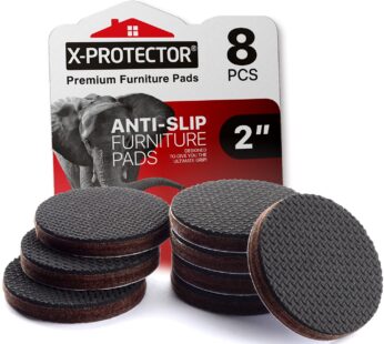 X-PROTECTOR Non Slip Furniture Pads – 8 pcs Premium Furniture Grippers 2″! Self-Adhesive R