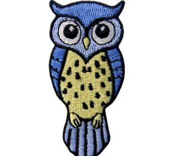 Cute Blue and Yellow Owl Applique Embroidered Badge Iron On Sew On Patch