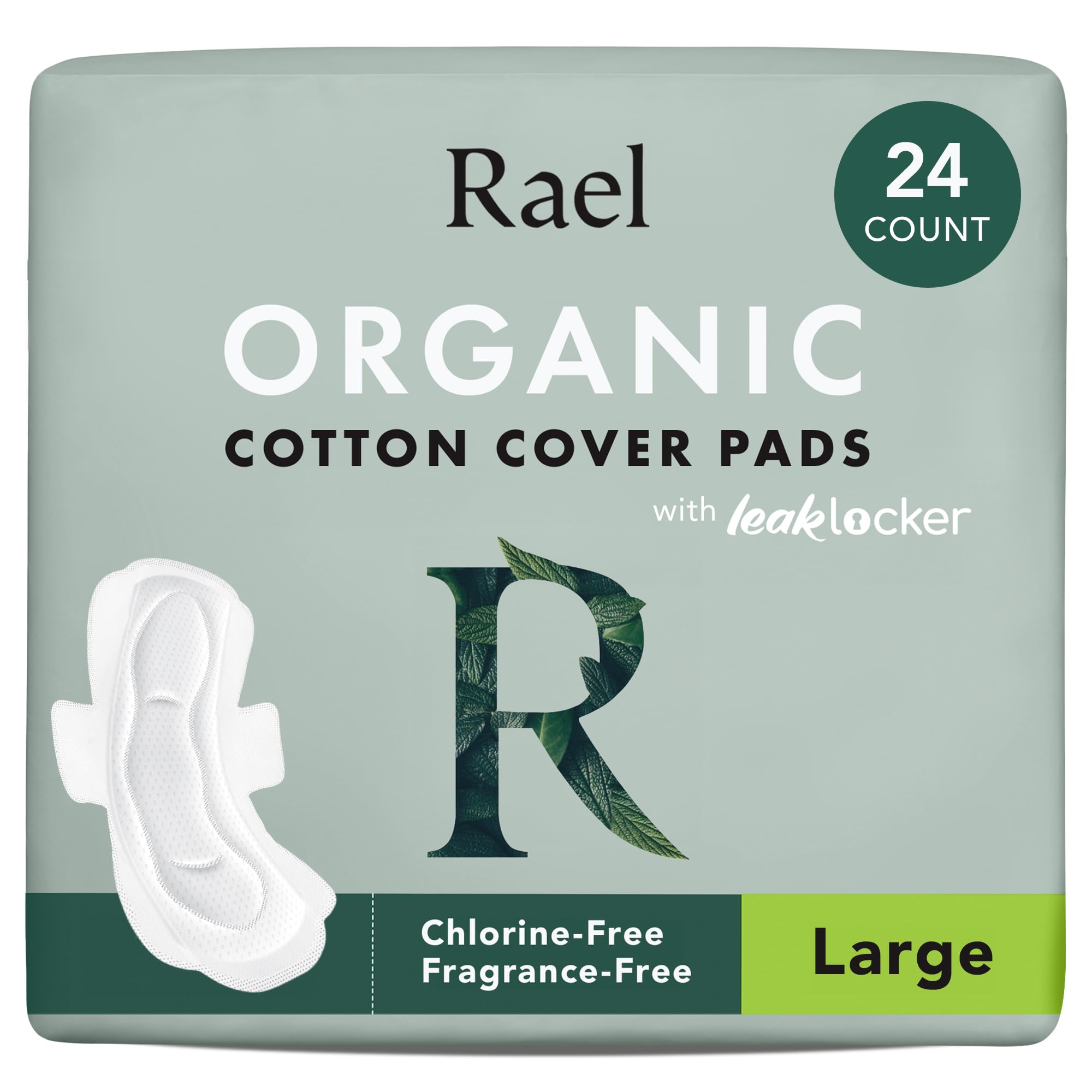 Rael Pads for Women, Organic Cotton Cover - Period Pads with Wings, Feminine Care, Sanitar