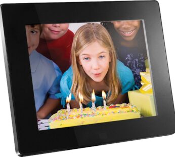 Aluratek 8″ LCD Digital Picture Frame, 4GB Built-In Memory, USB/SD/SDHC Supported, Stylish