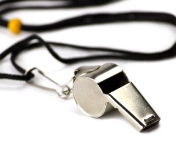 Crown Sporting Goods SCOA-001 Stainless Steel Whistle with Lanyard ? Great for Coaches, Re