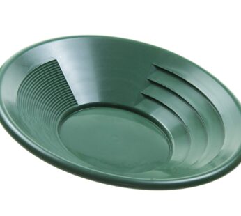 SE 14 Inch Gold Panning Pan – Dual Riffles for Easier Mining and Prospecting, Green
