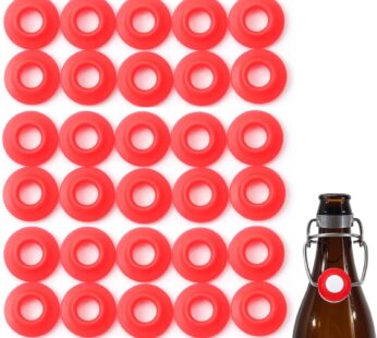 FERRODAY 30PCS Silicone Gasket for EZ Cap Red Washers Swing Flip Top Bottle Cap Gasket Hom