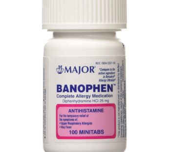 MAJOR Diphenhydramine 25mg Minitabs 100ct btl