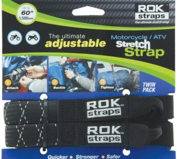 ROK Straps ROK-10050 Black/Reflective 18″ – 60″ Motorcycle/ATV Adjustable Stretch Strap