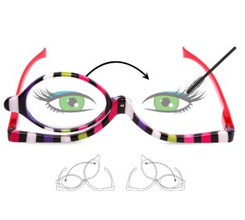 EYEGUARD Readers 2 Pack Magnifying Makeup Glasses Eye Make Up Spectacles Flip Down Lens Fo