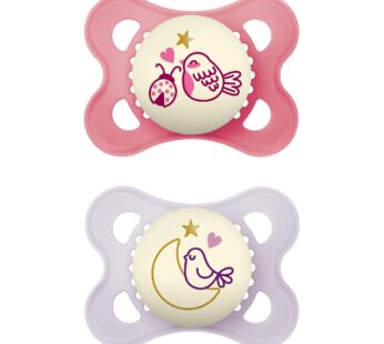 MAM Night Pacifiers (2 Pack, 1 Sterilizing Pacifier Case), MAM Pacifiers 0-6 Months, Best