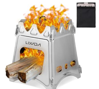 Lixada Camping Wood Stove Folding Lightweight Stainless Steel Wood Burning Stoves Portable