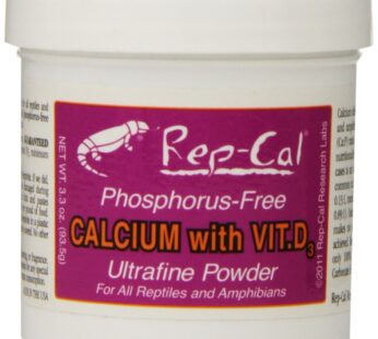 Rep-Cal SRP00200 Phosphorous-Free Calcium Ultrafine Powder Reptile/Amphibian Supplement wi