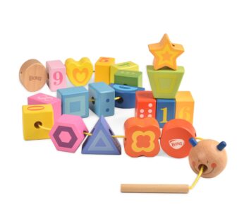 BOHS Caterpillar Lacing Blocks – Threading & Stacking – Toddler Learn Counting, Numbers an