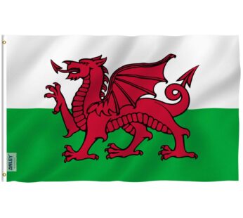Anley Fly Breeze 3×5 Foot Wales Flag – Vivid Color and Fade proof – Canvas Header and Doub
