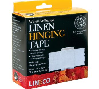 Lineco, Water-Activated Linen Tape, Acid Free Neutral pH Self Adhesive Tape for Hinging Ar