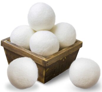 SnugPad Wool Dryer Balls XL Size 6 Pack, Natural Fabric Softener 100% Organic Premium New