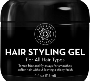Pure Body Naturals Hair Gel for Men, Natural Ingredients and Chemical Free with Hydrating