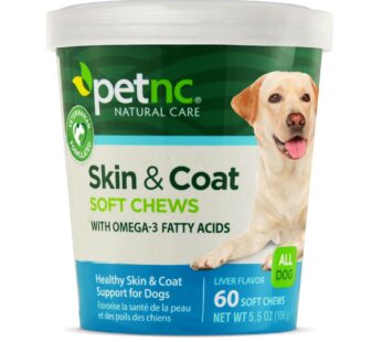 PetNC Natural Care Skin and Coat Soft Chews for Dogs, 60 Count