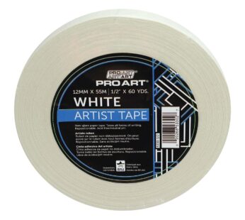 Pro Art Artist Tape, 1/2-Inch by 60-Yard, White, 1/2-inch x 60-Yard Roll