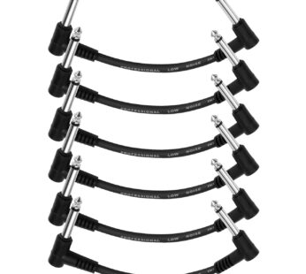 Donner 6 Inch Guitar Patch Cable Guitar Effect Pedal Cables Black 6 Pack