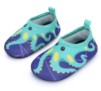 JIASUQI Summer Casual Skin Water Shoes Socks for Baby,Sand Swim Surf Aerobics,Green Octopu