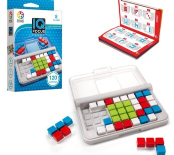 SmartGames IQ Focus Cognitive Skill-Building Travel Game with Portable Case featuring 120