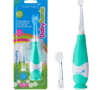 brush-baby BabySonic Infant and Toddler Electric Toothbrush for Ages 0-3 Years – Smart LED