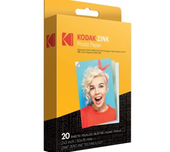 Zink KODAK 2″x3″ Premium Photo Paper (20 Sheets) Compatible with KODAK Smile, KODAK Step,